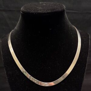 Elegant 925 Sterling Silver Herringbone Chain Necklace